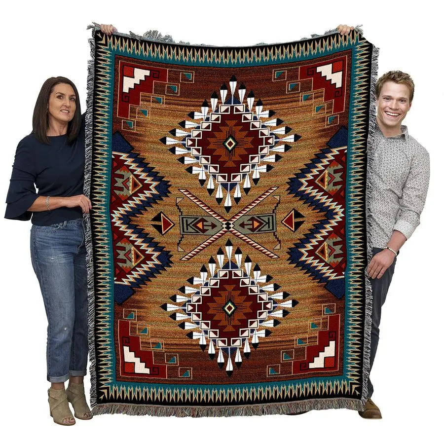 

Brazos Blanket Southwest Native American Inspired Gift Tapestry Throw Woven from Cotton Made in The USA 72x54