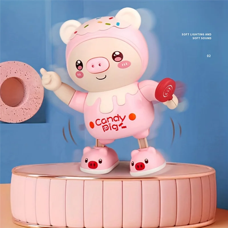 CYGJ-Upgraded Electronic Pets Pig Dancing , Electric Lighting Music Twisting Swing Left And Right Walking