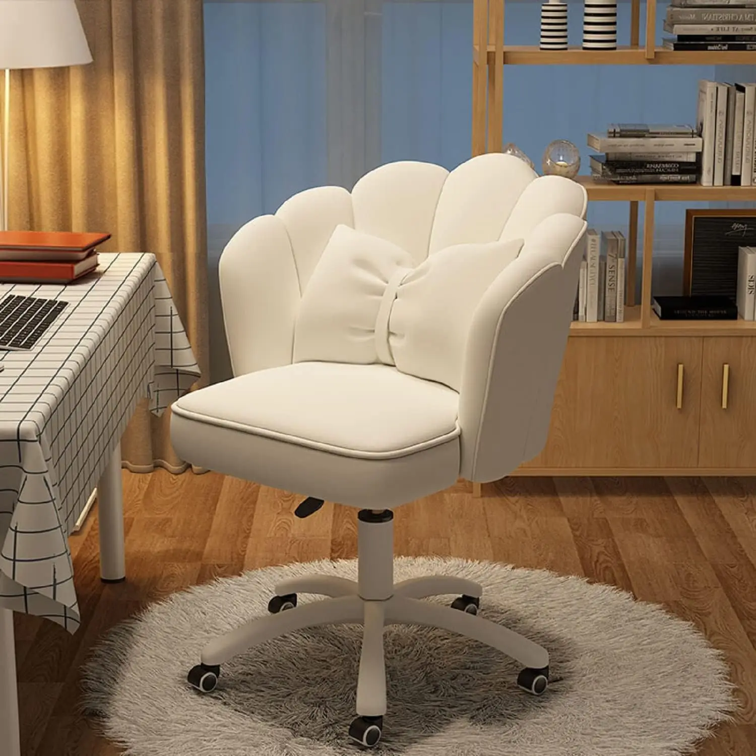 

Office Chair Cute Petal Desk Chair, Modern Fabric Home Butterfly Chairs Height Adjustable Chair Makeup Chairs Computer Chairs