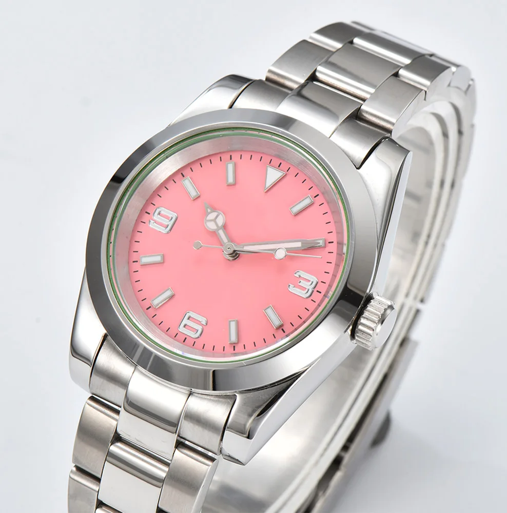 41 مللي متر NH35 ساعة رجالية ساعة يابانية أصلية أوتوماتيكية ساعة ميكانيكية من الفولاذ المقاوم للصدأ الياقوت الزجاجي مقاوم للماء ساعة مخصصة