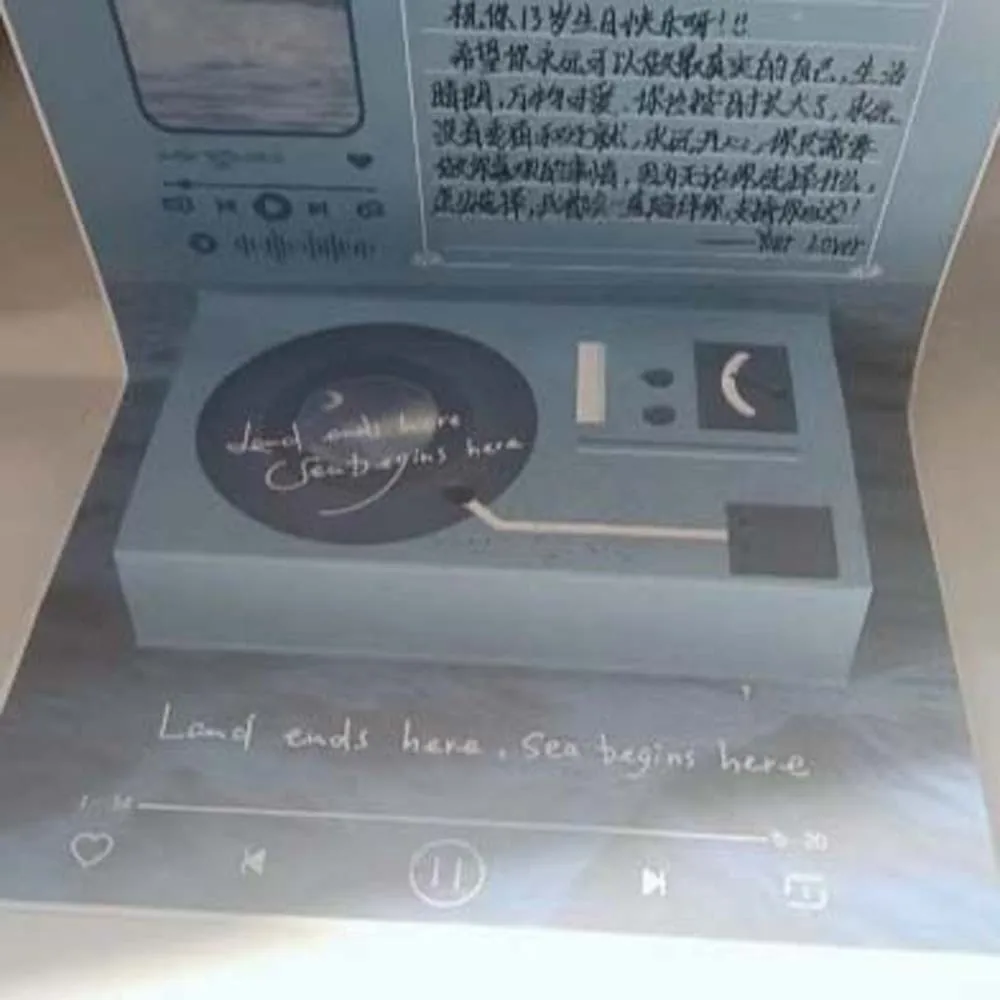 30 ثانية مسجل بطاقة المعايدة المغناطيسي زر بطاريات الفونوغراف نعمة بطاقة ثلاثية الأبعاد ورقة الصوت عيد الميلاد صندوق تسجيل #2