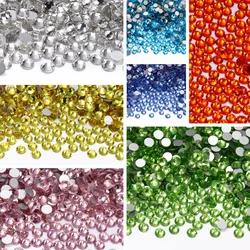 QIYI High Quality Glass Non Hotfix Rhinestones SS6-SS30 Silver Bottom Glitter Stones Crystal Nail Art DIY Crafts Decoration