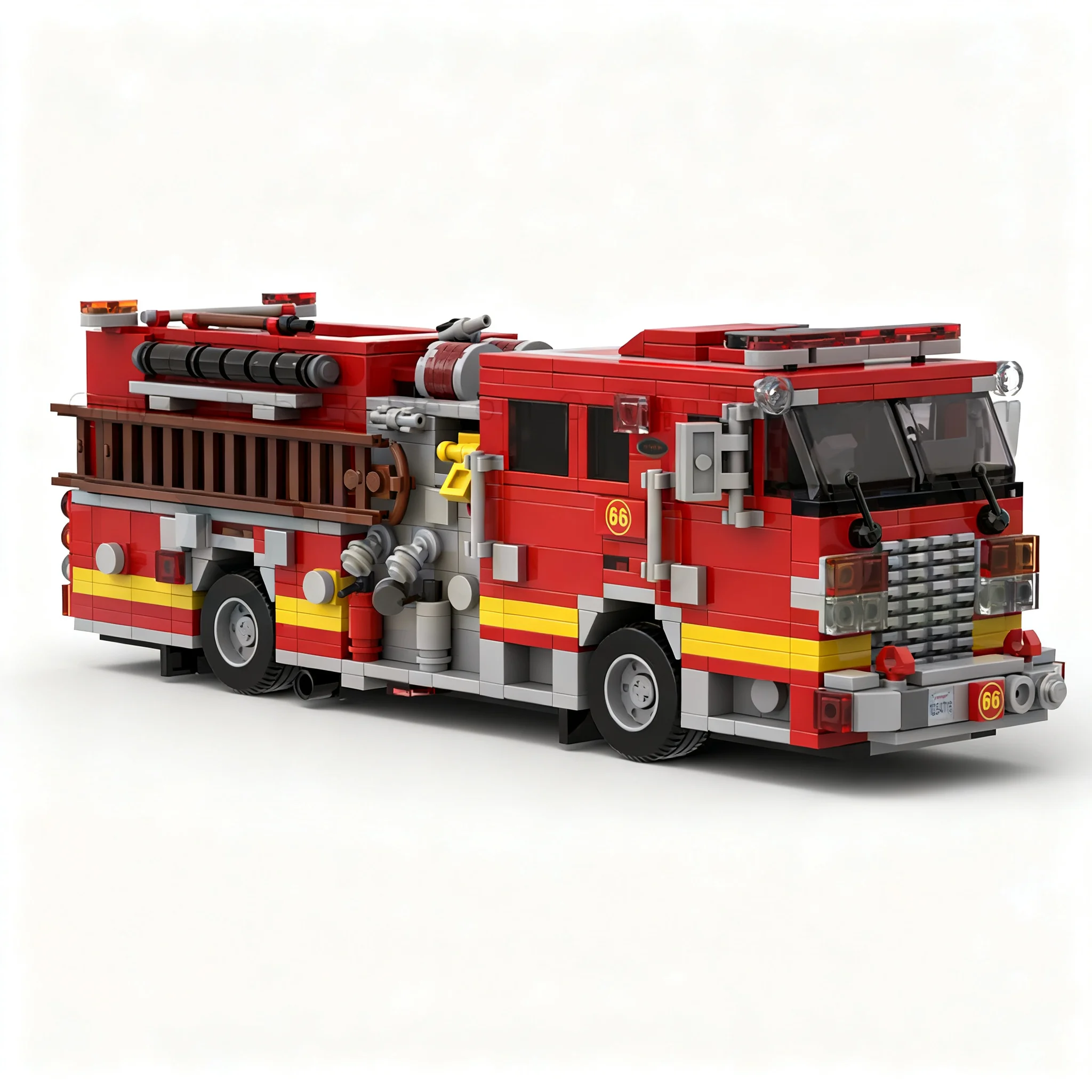 1141pcs MOC City Fire KME Predator Severe Fire Engine LACoFD Model Building Blocks Christmas Gift DIY Brick 3D Birthday Creative