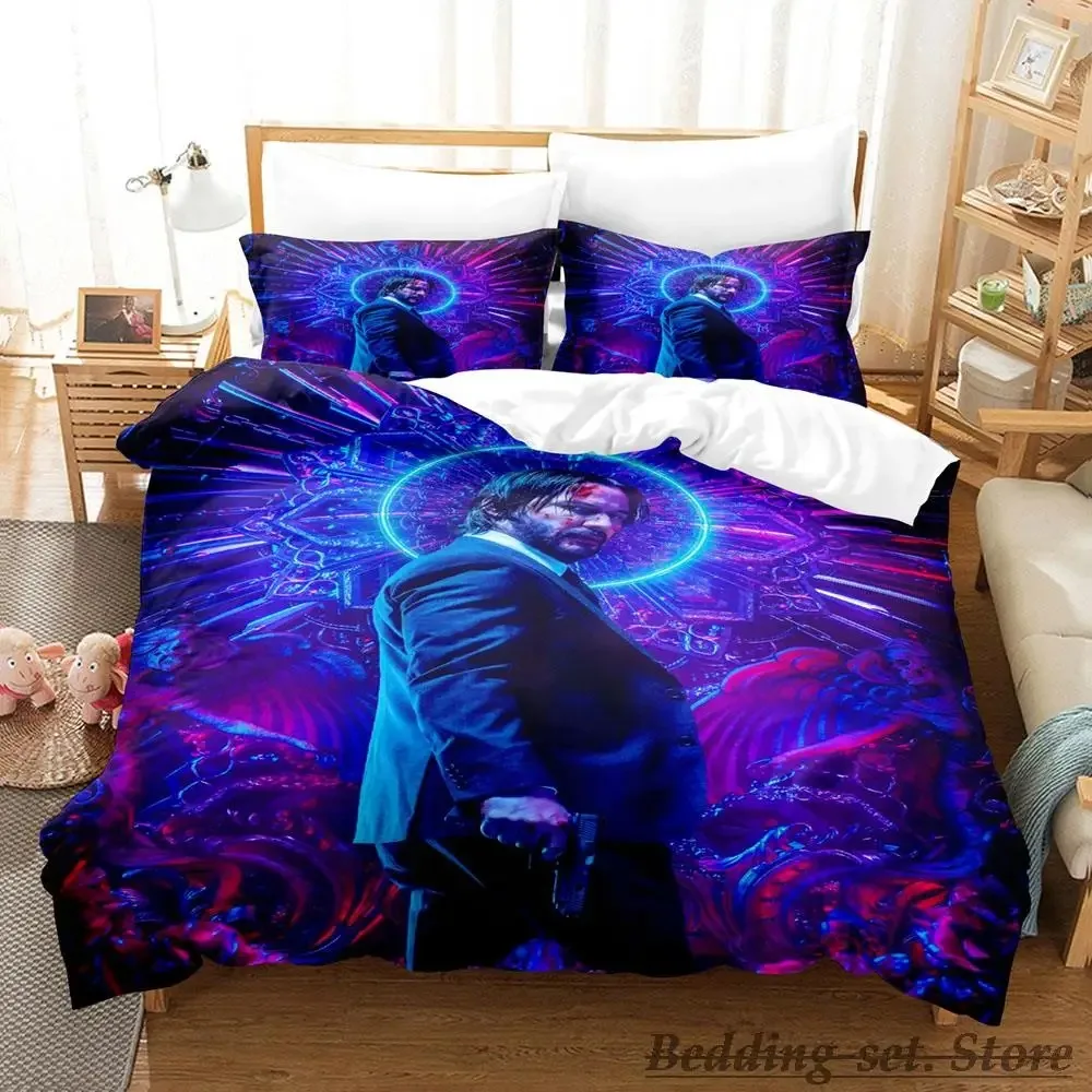 2023 John Wick Bedding Set Single Twin Full Queen King Size Bed Set Adult Kid Bedroom Duvetcover Sets Anime parure de lit Bed