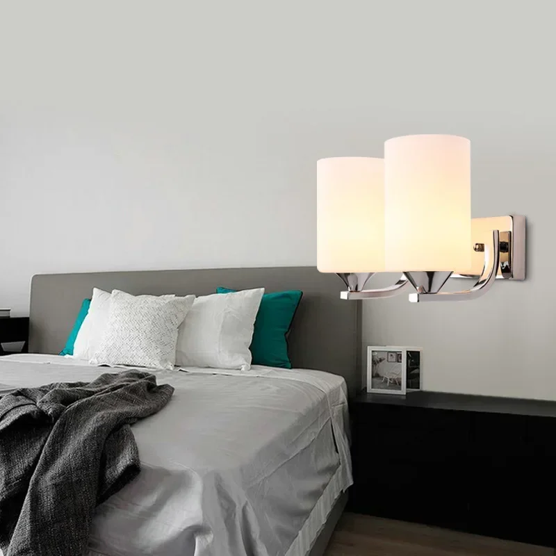 Frosted Glass Wall Light Modern E27 LED Mirror  Lamp Corridor Bedroom Living Room Bedside Lighting Lampada Sconce