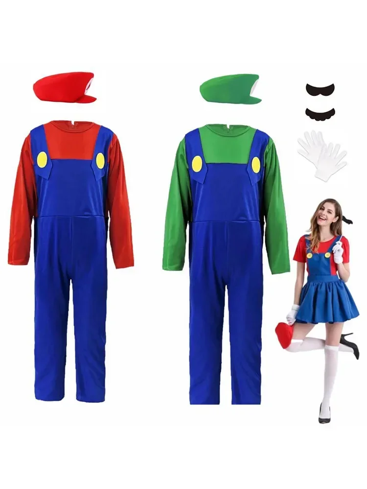Jogo encanador bros cosplay trajes engraçados halloween carnaval roupas para homens mulheres