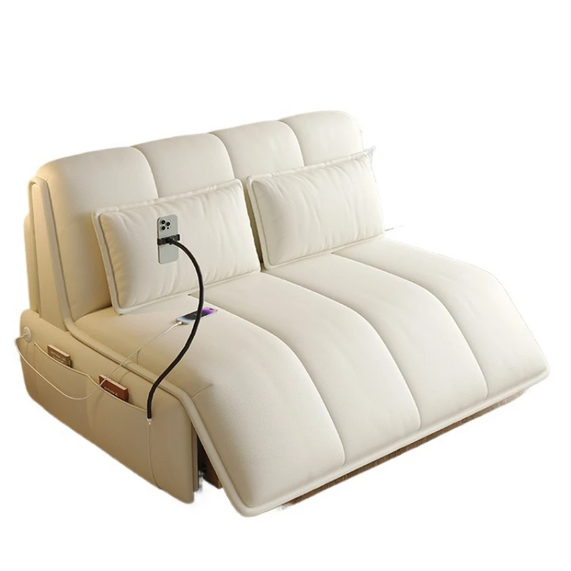 Cream wind sofa bed, multi-functional small apartment, living room, bedroom, study, folding sofa