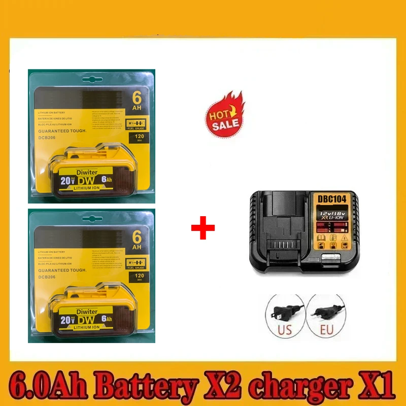 

For Dewalt original power tool battery, 20V, DCB206, DCB206, DCB206, DCB205, DCB204, DCB200 DCB115 20V Dewalt battery