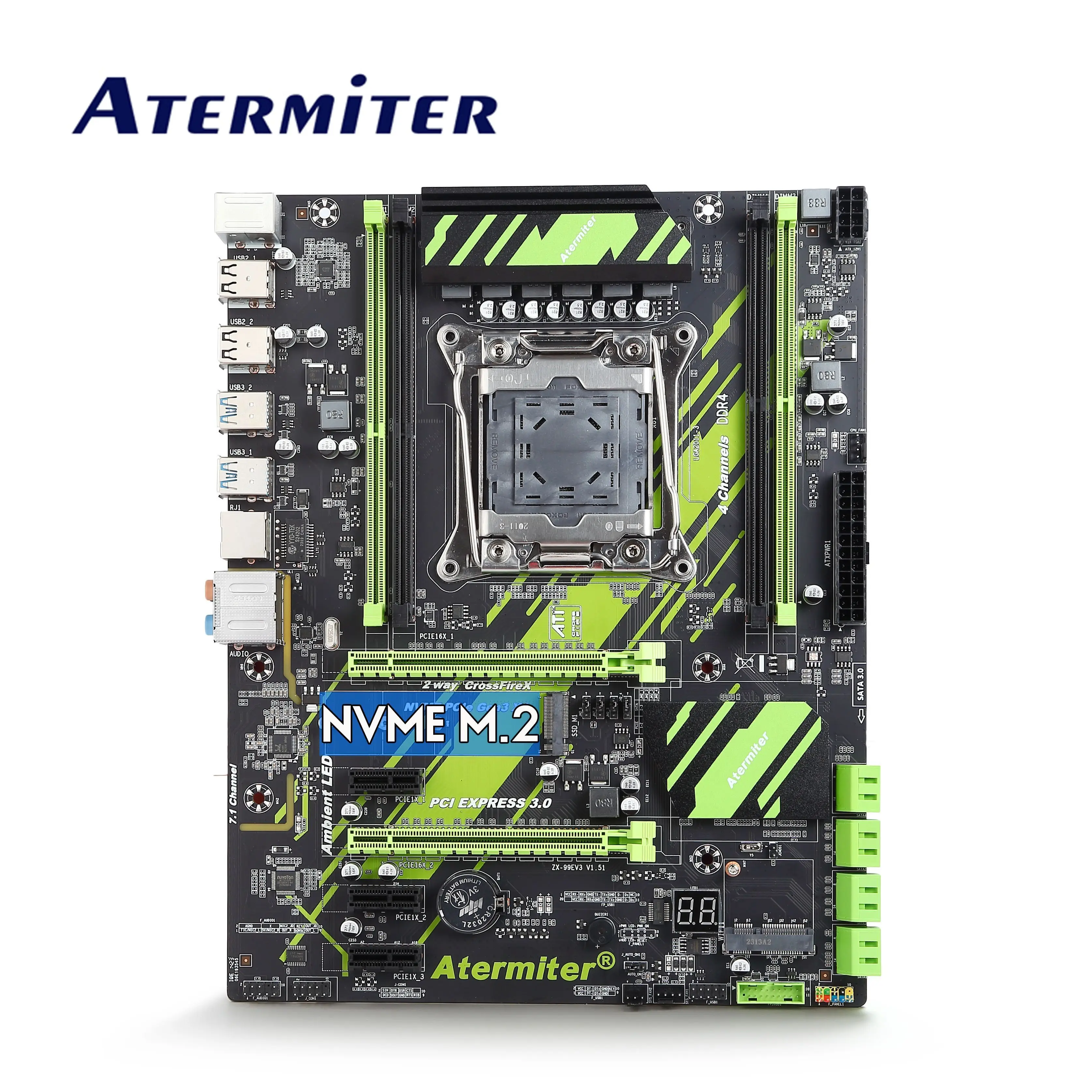 Atermiter X99 Motherboard Set with Xeon E5 2690 V4 LGA2011-3 e5 2690v4 CPU 4pcsX 8GB = 32GB 3200MHz DDR4 REG ECC RAM Memory