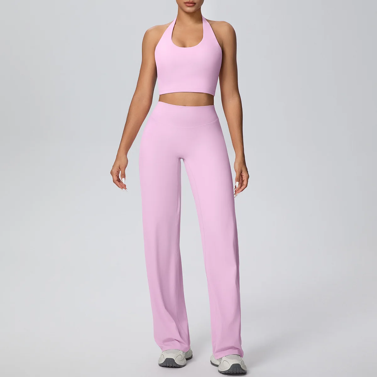 2Pieces Breathable Summer Workout Top Pants Yoga Set Yoga Underwear With Chest Pad Quick Drying Push Up Pencil Pants Yoga Set