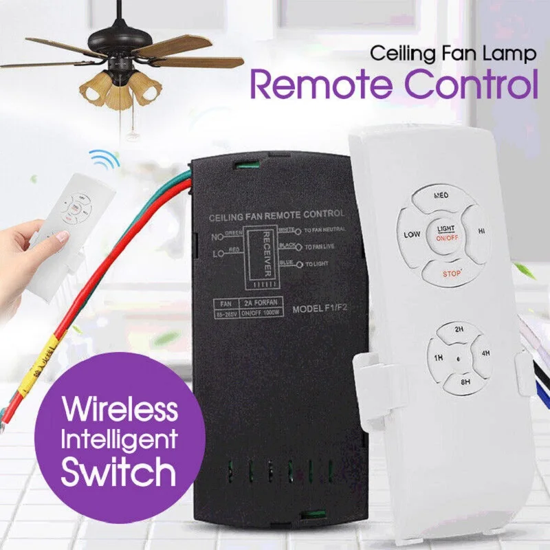 

Universal Remote Controller Kit 220~240V Timing Wireless Control Switch For Ceiling Fan Lamp Adjust Remote Control Switch