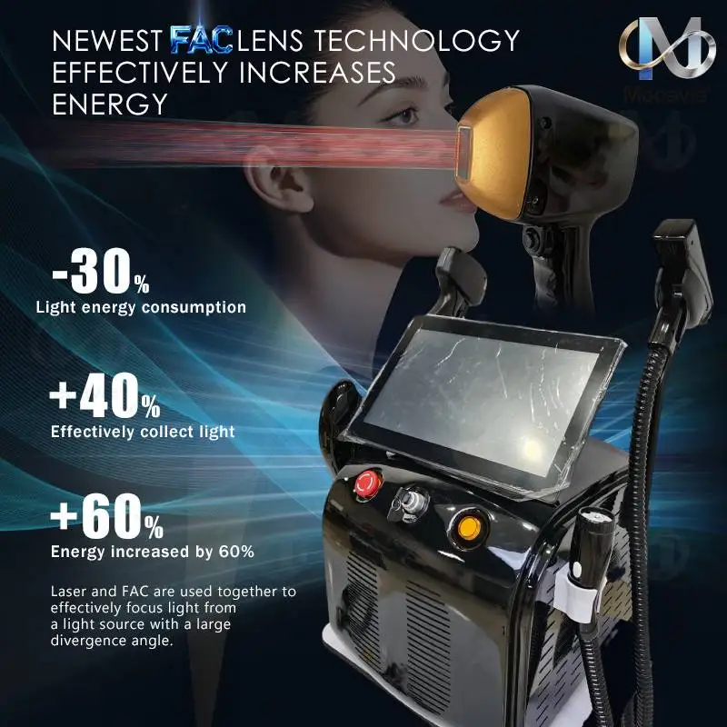 4-in-1 professionele ontharingslasermachine 4000 W pijnloos 4 golven 755 nm / 808 nm / 940 nm / 1064 nm voor thuis en commercieel gebruik
