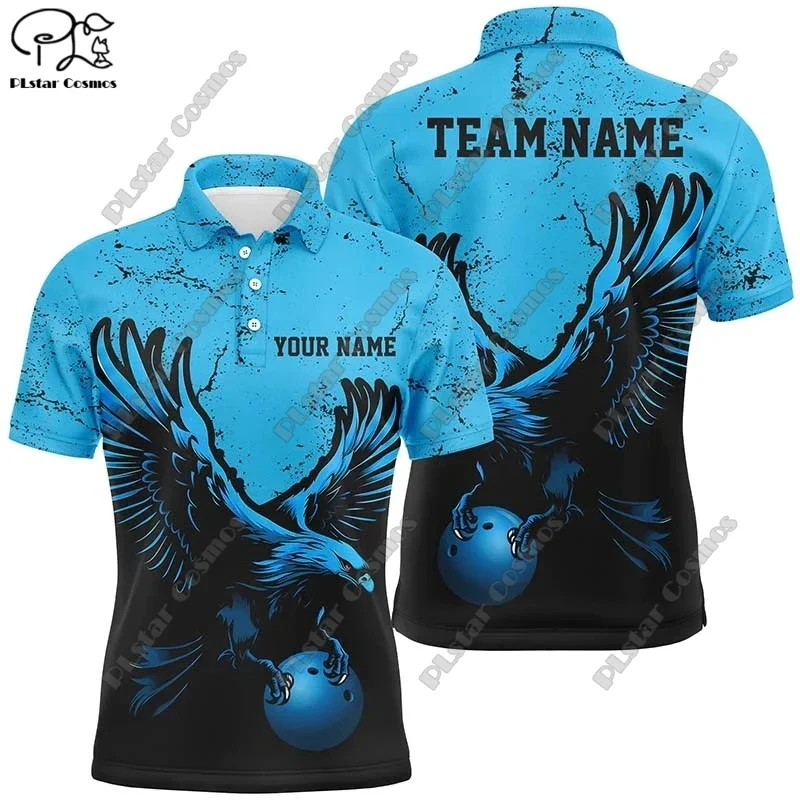 New personalized bowling team shirt 3D printed bowling pattern POLO shirt T-shirt unisex gift casual team  sports series  X-3