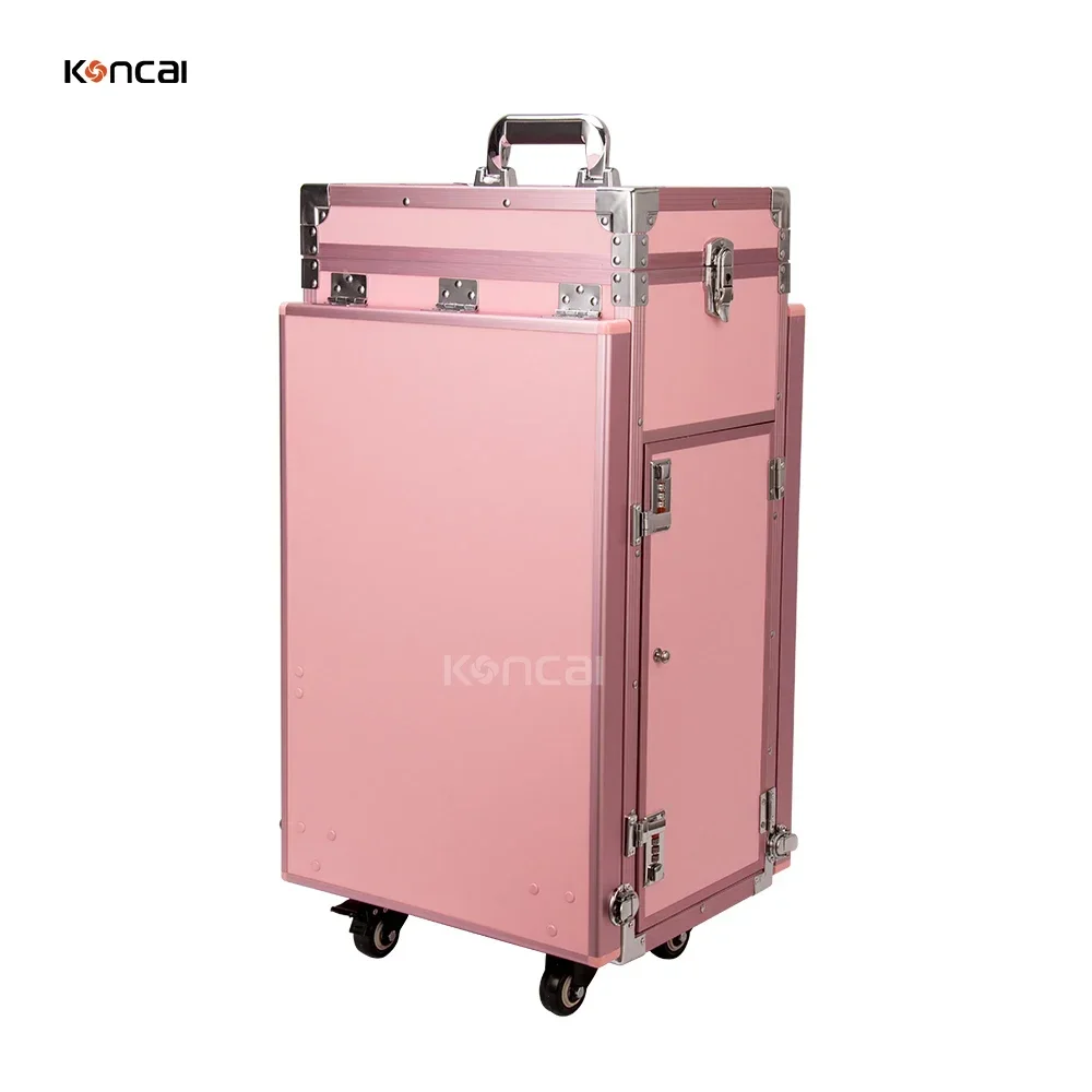 Koncai Nail Desk With Drawers Salon Equipment Rolling Cosmetic Trolley Case Makeup Station Polish Organizer Nail Manicure Table