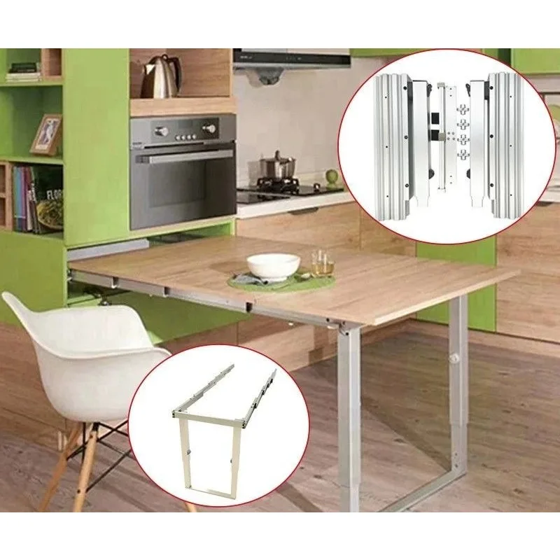 Retractable dining table slide rail Hidden folding guide rail Flat push table Desk track Pull multi-function guide