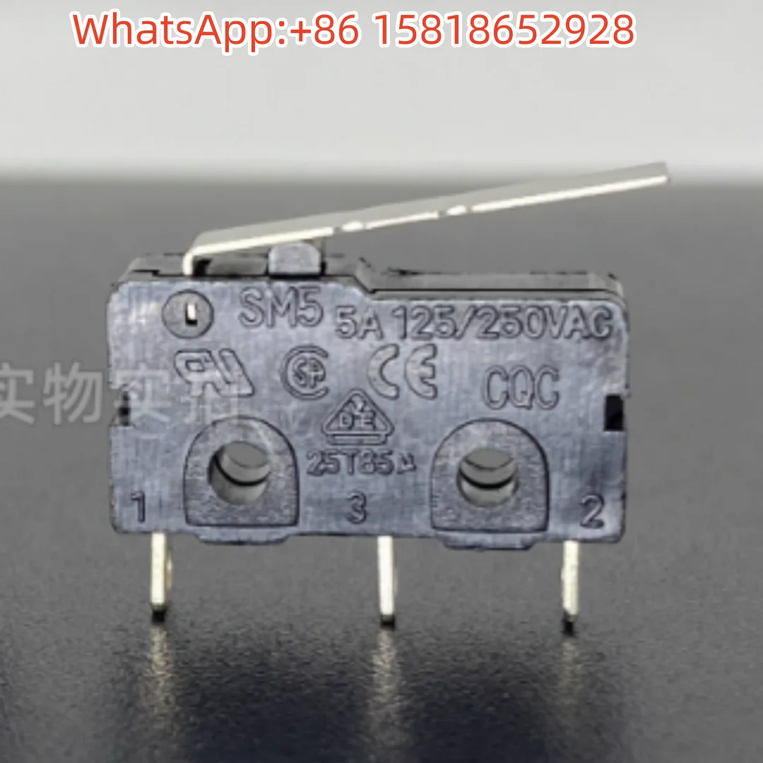 5pcs SM5 DICGU Micro Switch with Handle 3 Pins 5A Travel Limit Detection Reset Light Contact Button