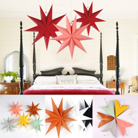 1Pcs Black White Paper Lanterns Hanging Paper Star Lampshade Christmas Nine-Pointed Star Origami Lanterns Household Decorations