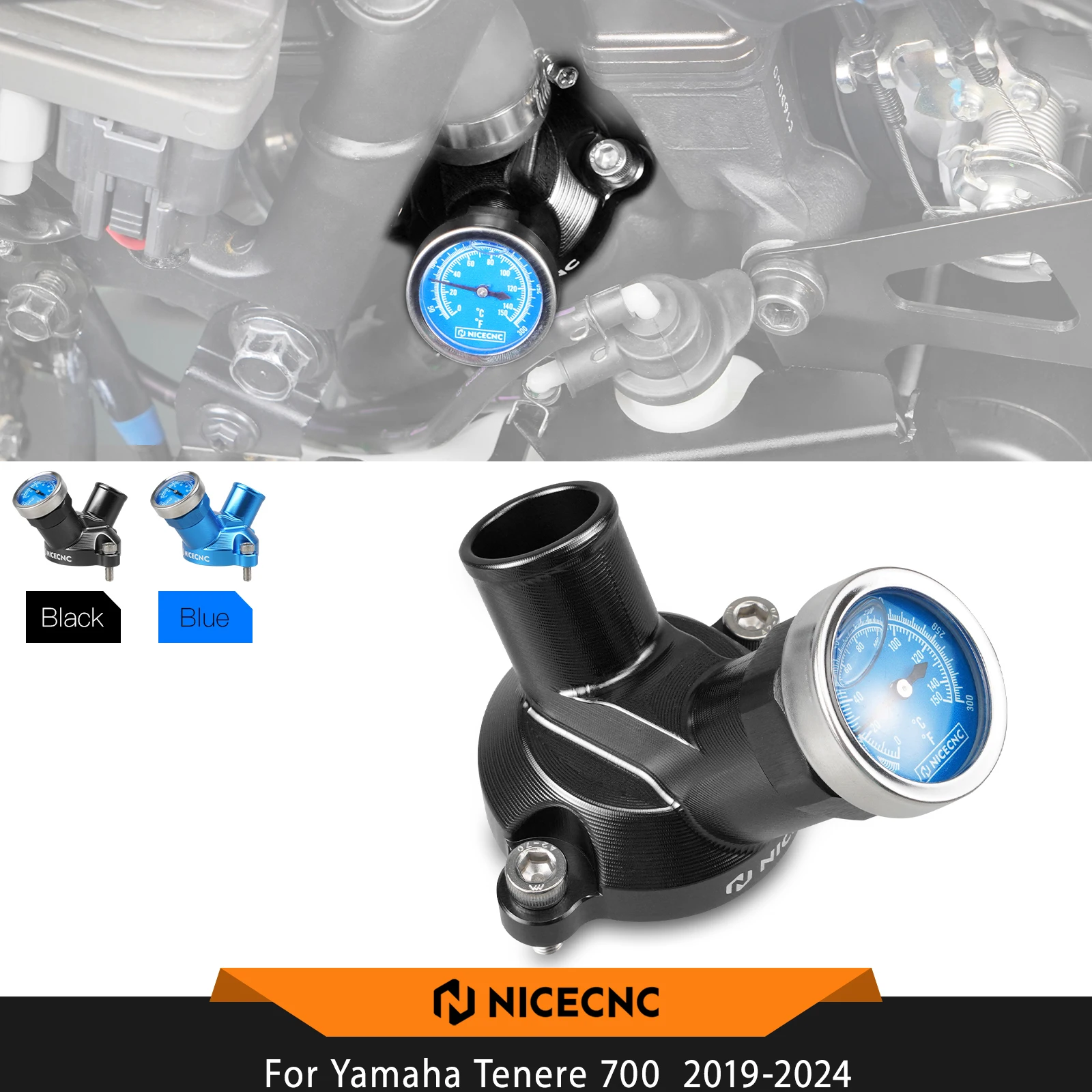 

Для Yamaha Tenere 700 / XTZ700 2019-2024, Tenere 700 2024: Крышка термостата NICECNC, датчик температуры воды, аксессуары для Tenere 700