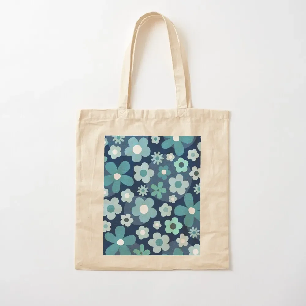 Groovy Baby - Indigo and Aqua Tote Bag shopper bag women canvas personalized tote Bag