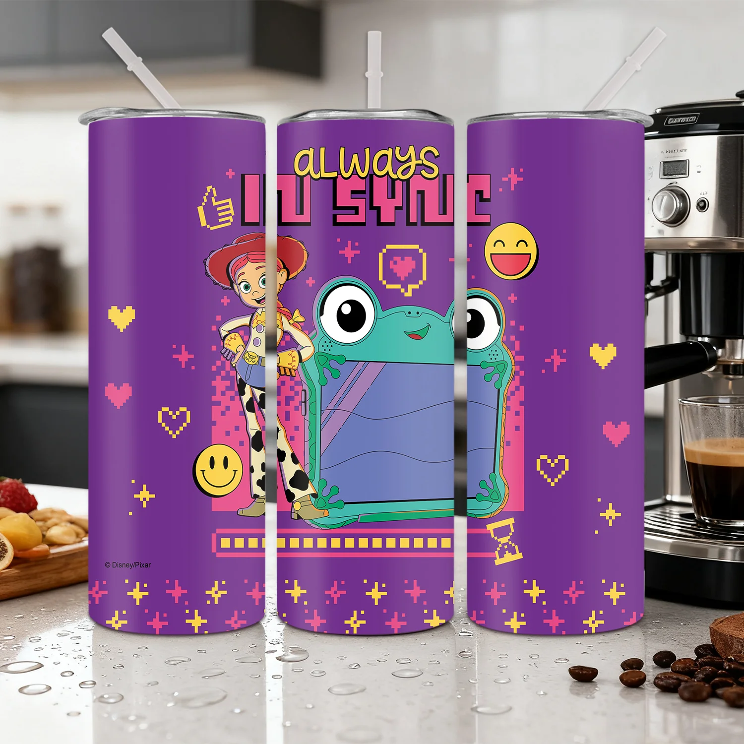 1pc 20oz Disney Toy Story Jessie & Lilypad Stainless Steel Tumbler Insulated Travel Mug with Lid & Straw for Fans Gift Daily Use - view 3