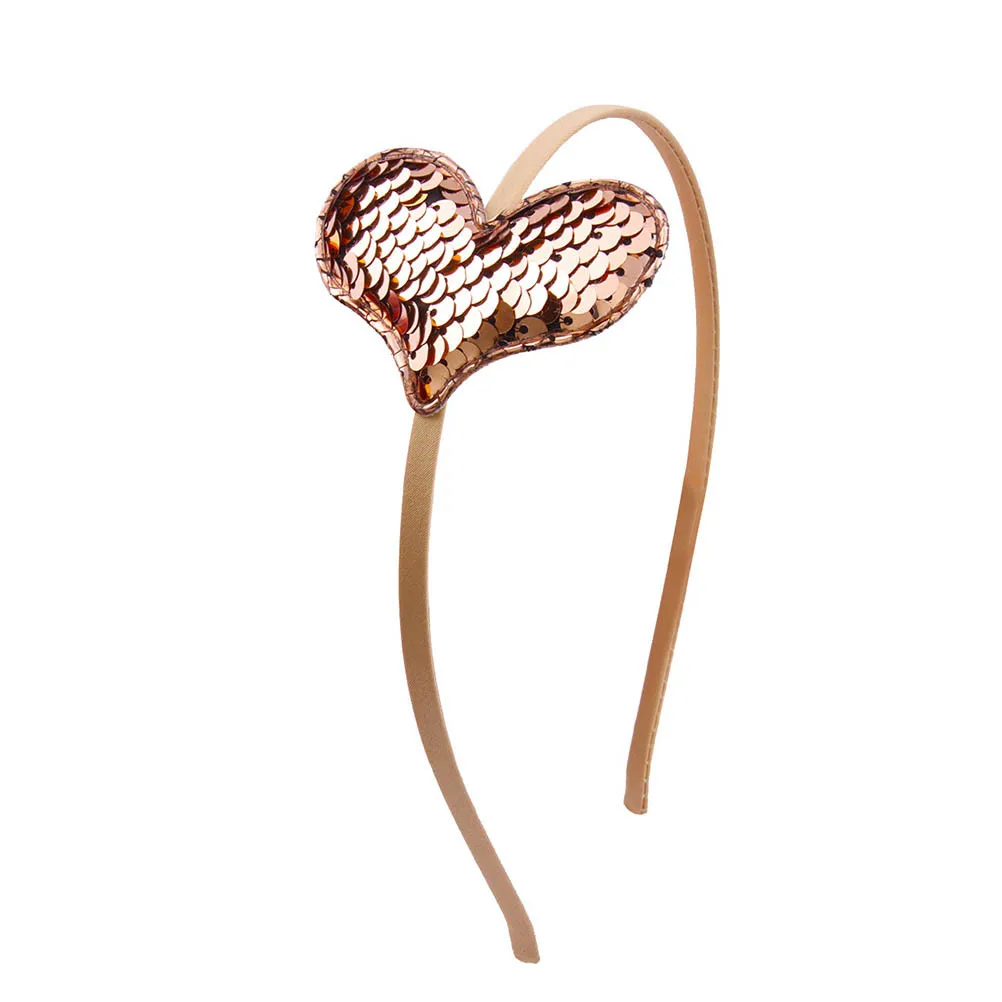 

6Pcs Heart Headbands Sequin Hair Hoops Party Birthday Christmas Hair Accessories Cute Lovely Headband Sequin Headband