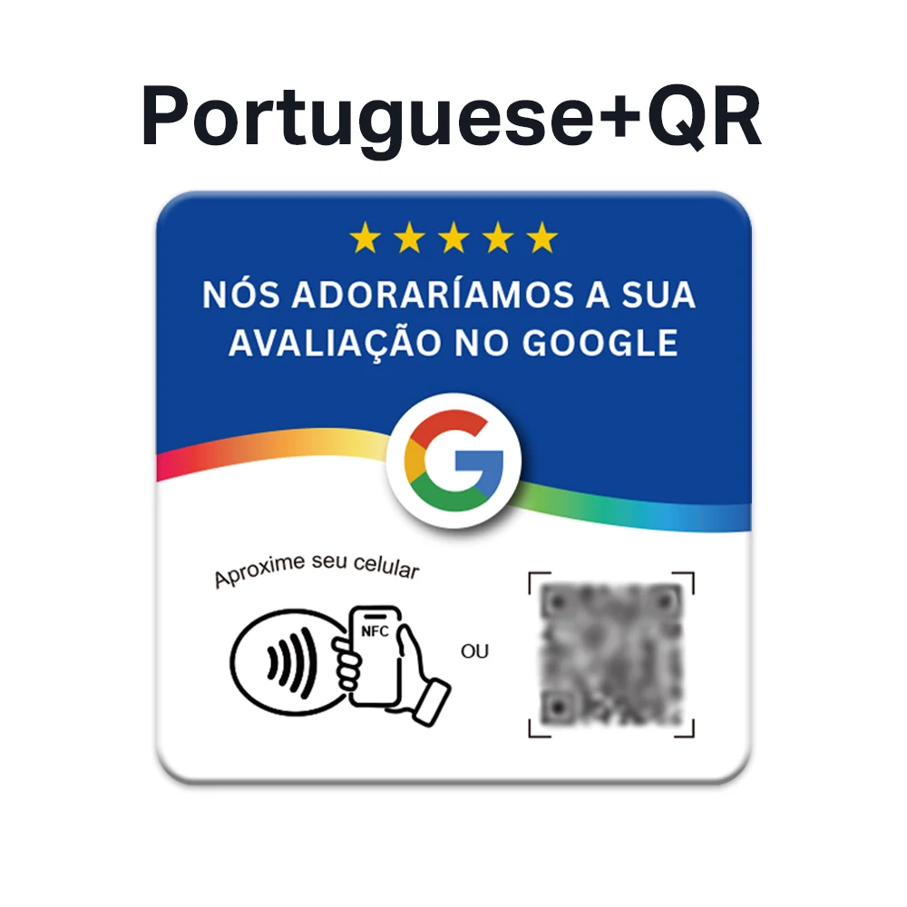 Quadratische 100-mm-NFC-Google-Bewertungs-PVC-Plattenkarte mit Klebeband auf der Rückseite zum Aufkleben auf den Tisch. – Detail 10