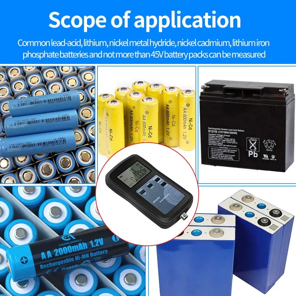 4-Draht YR1035+ Autobatterie-Analysator Lithiumbatterie Interner Widerstandstestgerät 100 V Elektrofahrzeuggruppe 18650 Tester