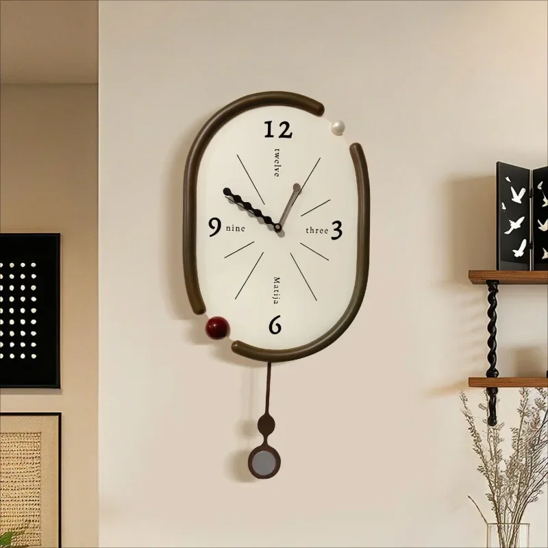 Creative Vintage Wall Clocks Silent Swing Wall Timer Metallic Fine Chronograph Living Room Minimalist Elegant Timepiece Home Dec