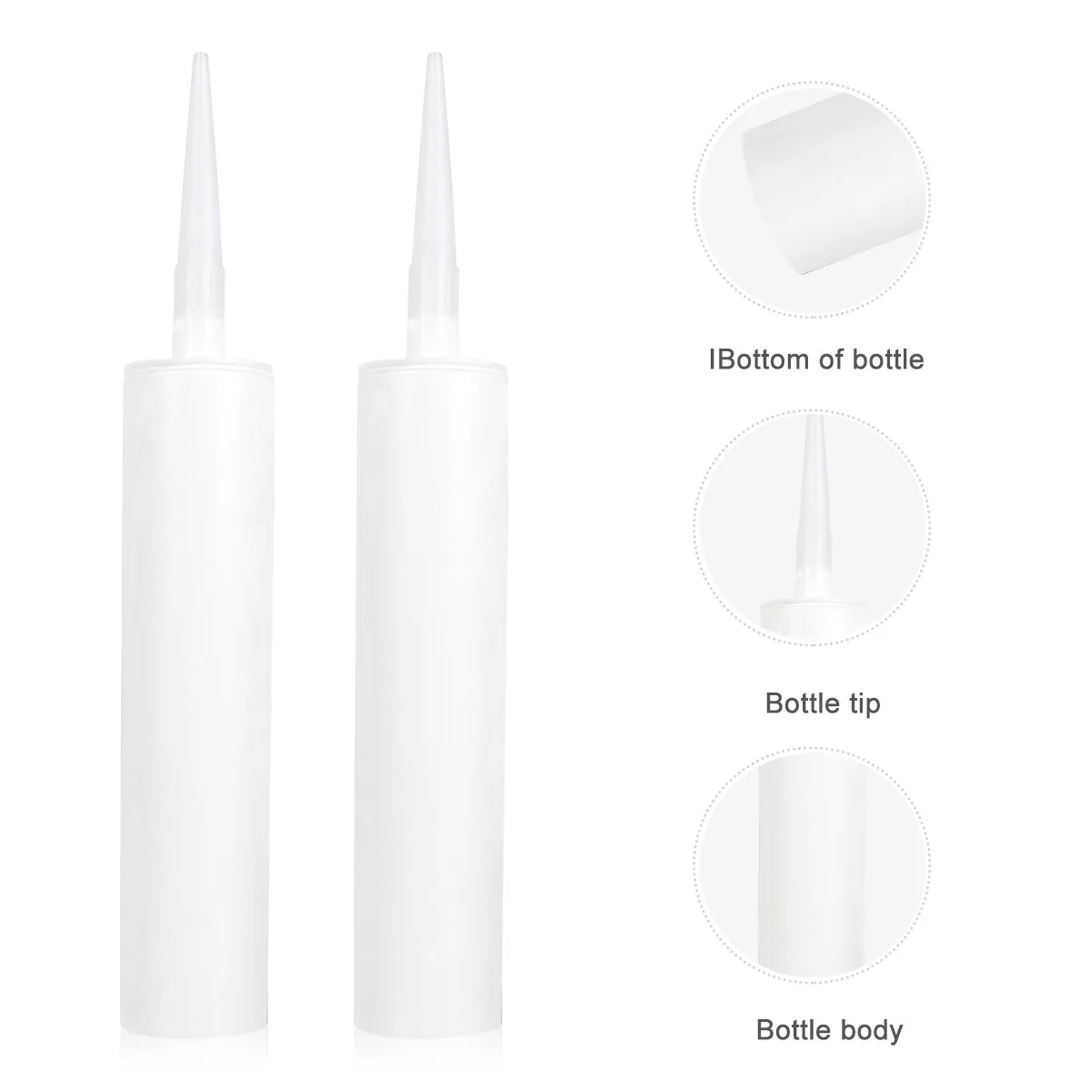 5Pcs Empty Refillable Plastic Caulk Tubes Sealant Cartridge for Home Improvement Construction Repair Tool Durable DIY Supply - view 4
