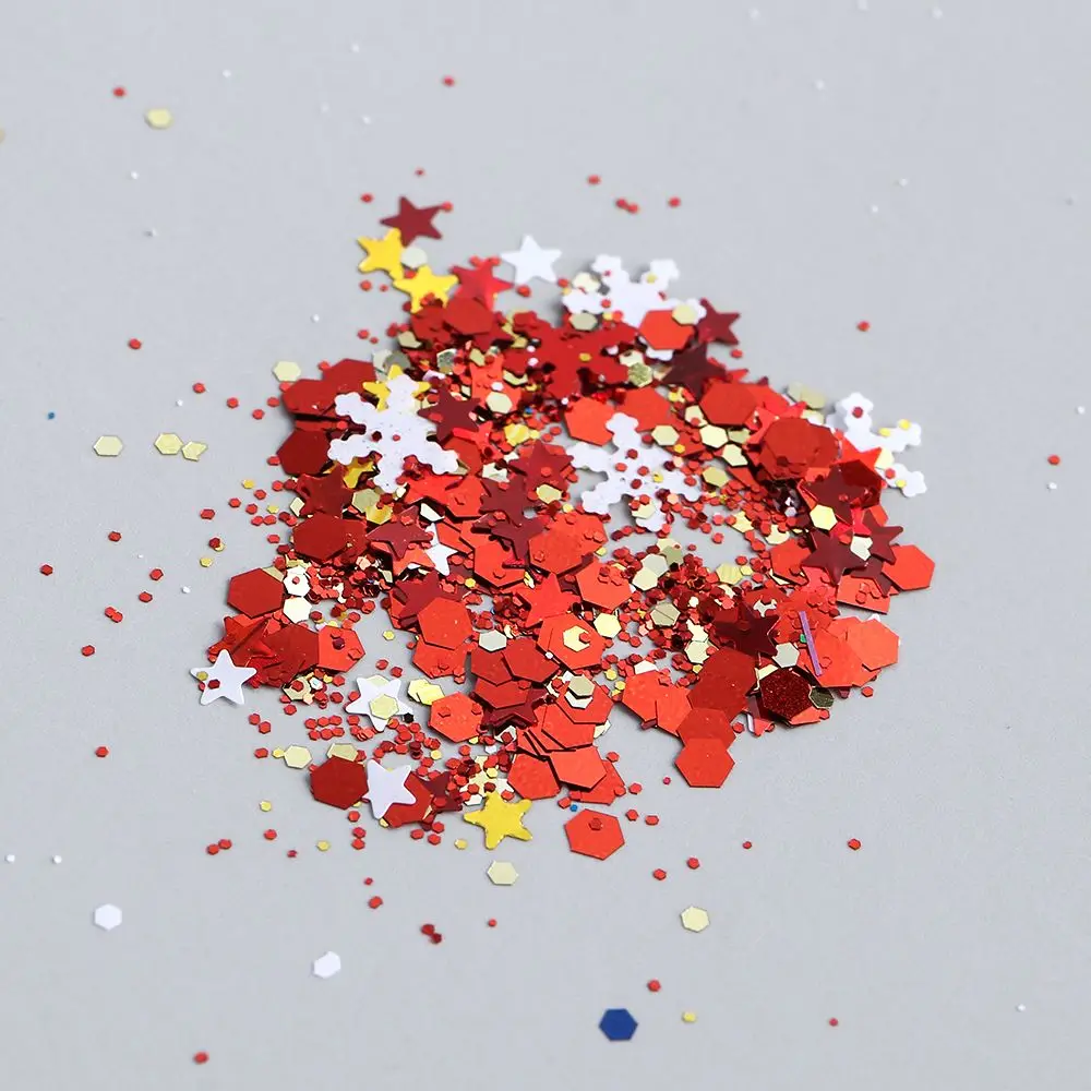 รูปแบบเรขาคณิตดาวเล็บคริสต์มาสเล็บเลื่อม 3D สติกเกอร์เล็บกลิตเตอร์เล็บเกล็ดเกล็ดหิมะเล็บ Paillettes