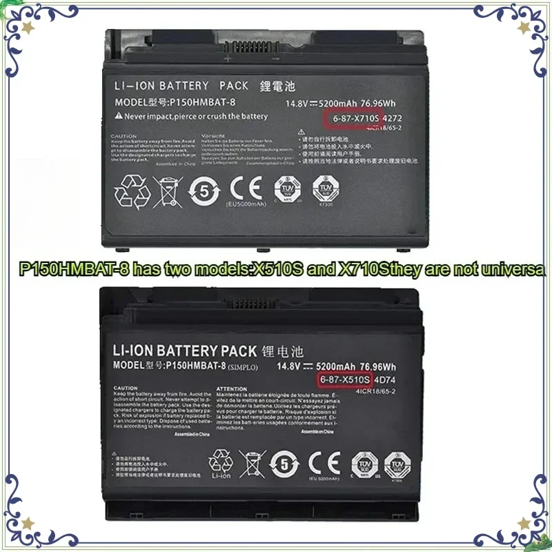 

P150HMBAT-8 6-87-X710S-4J71 Laptop Battery for Clevo P150EM P150HM P150SM P151EM1 P151HM1 P170HM P170SM-A P151SM P170HMx 76.96Wh