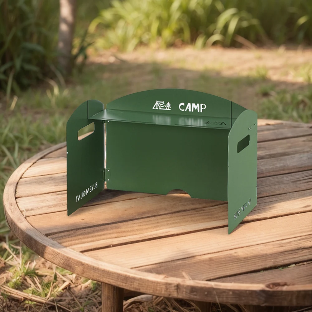 Folding Camping Gas Stove Windshield with Storage Layer Outdoor