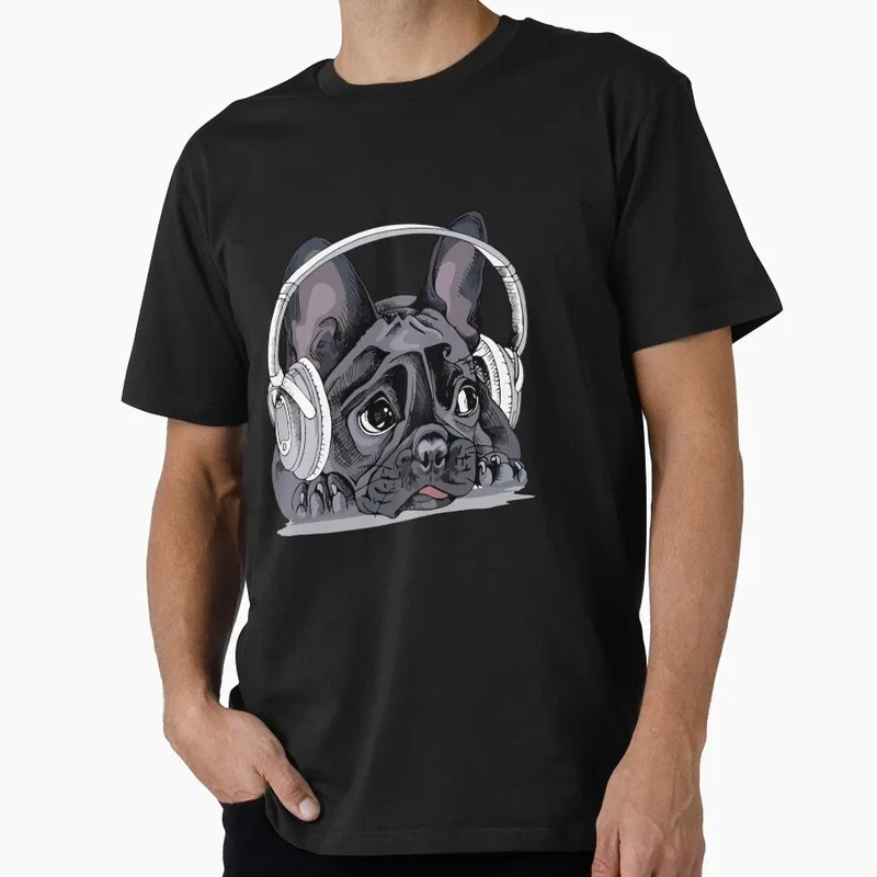 French Bulldog Puppy Graphic T-shirt for Dog Dad Unisex 100% Cotton Short Sleeve Tee Pet owner Surprise Gift Streetwear Tops