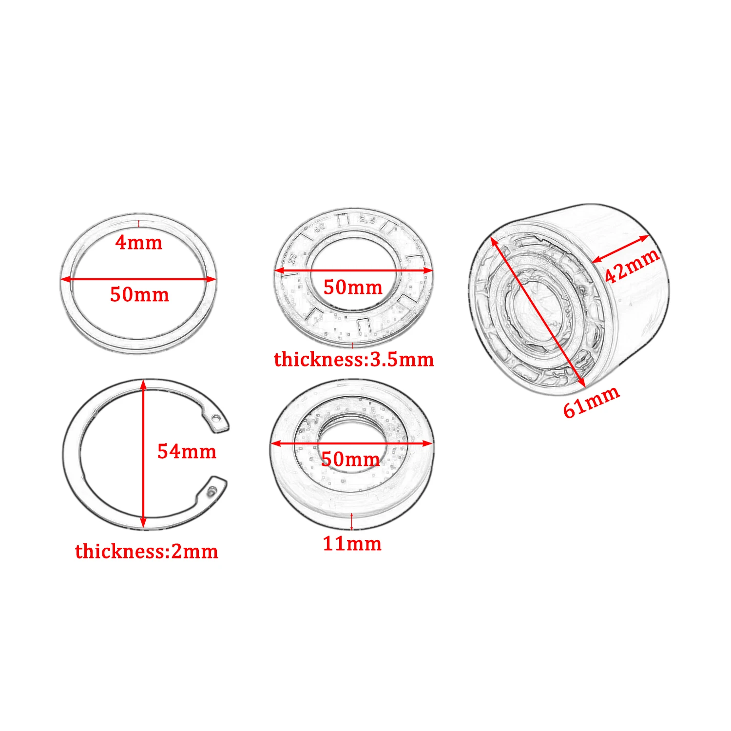 Complete Jet Pump Bearing Seals Rebuild Set Accessories For Sea-Doo GTI 900 130 155 GTS GTX RXP RXT RXPX RXTX RXP-X 225 260