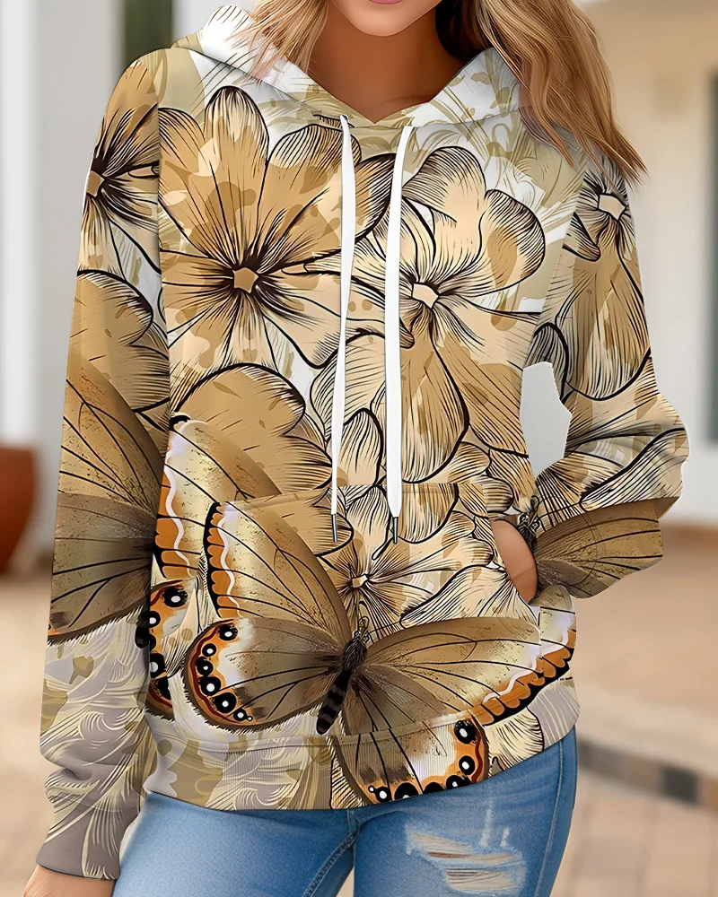패션 꽃 꽃 3D 인쇄 후드 여성 후드 streetwear 대형 풀오버 y2k 후드 티셔츠 여성 탑 의류