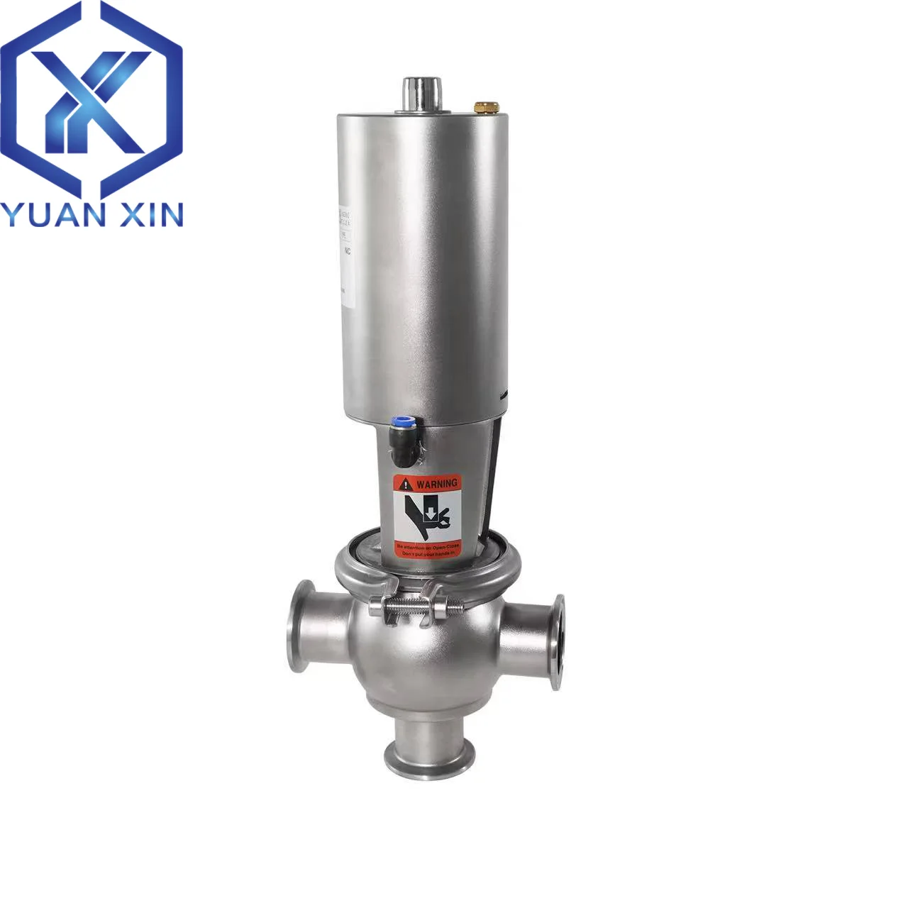 304/316L Stainless Steel Pneumatic Globe Valve T-Type Flow Direction Switching Valve Three-Way Globe Valve Shutoff Valve