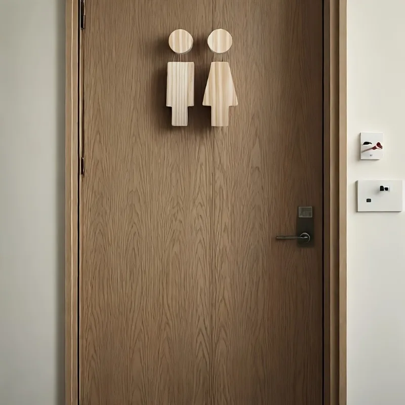 2PCS Wooden Bathroom Sign for Men's and Women's Restroom Doors Suitable for Home and Office, Bathroom Accessories - view 5