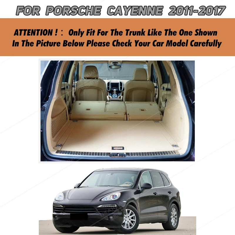 Auto Full Coverage Trunk Mat For Porsche Cayenne 5-Seat 2011-2017 16 15 14 13 12 Car Cover Pad Interior Protector Accessories