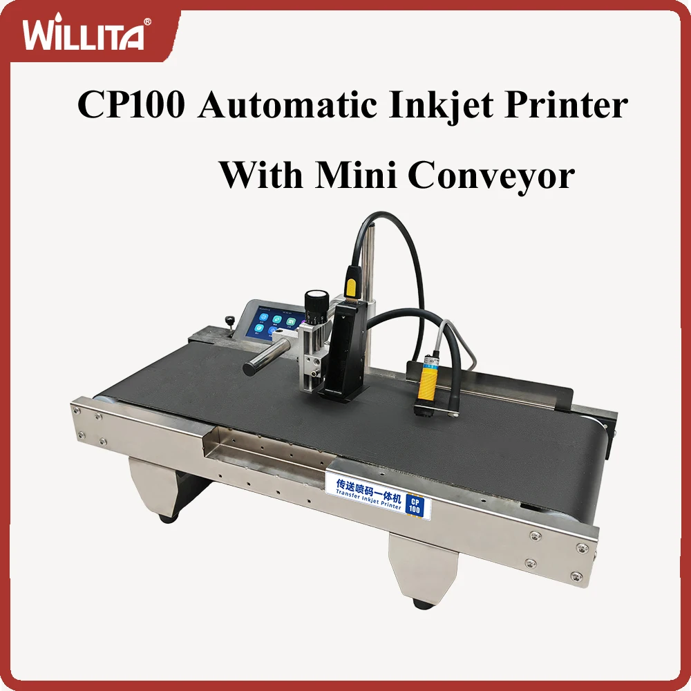 

Willita Mini Conveyor Belt and TIJ Inkjet Printer All-in-one Machine 12.7mm Or 25.4mm Printing Height Available