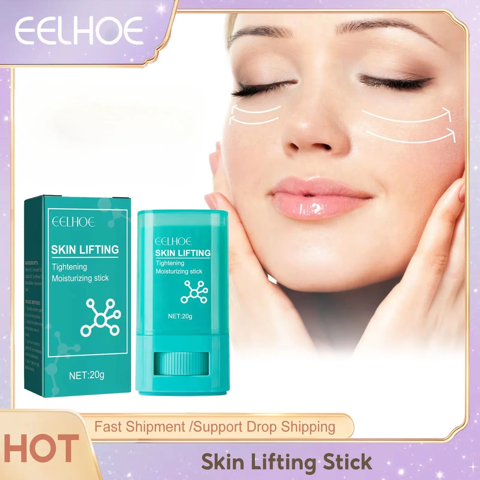 

Moisturizing Stick Balm Remove Face Neck Wrinkles Removal Tighten Sagging Fade Fine Line Restore Firmness Anti Aging Facial Care
