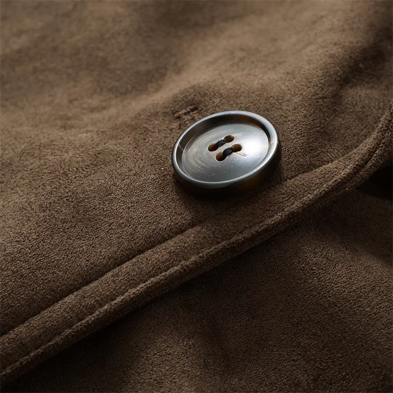 سترة نسائية كاجوال من جلد الغزال عالية الشارع مع حزام - مجموعة جديدة لخريف وشتاء 2025 #4