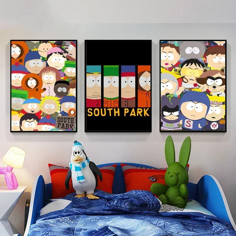كارتون S-جنوب لطيف P-Park ملصق ومطبوعات ، شخصيات أنيمي ، فن جداري ، لوحة قماشية ، صور ، غرفة نوم أطفال ، ديكور منزلي #2