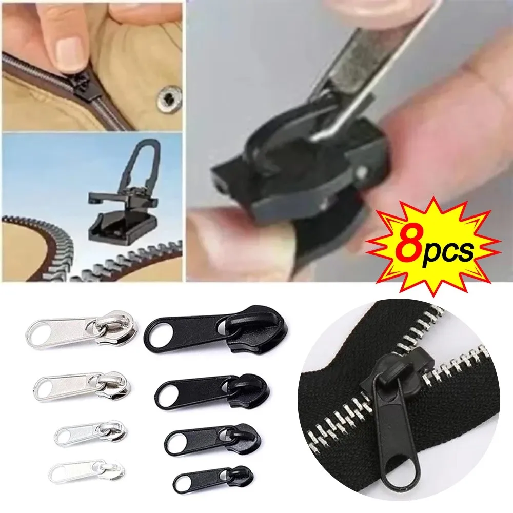 New 4 Sizes Zipper Head Repair Universal Zipper Slider Handmade Clothing Bag Zips for DIY Sew