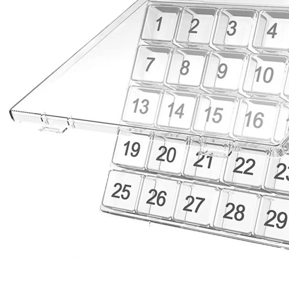 Practical Pill Case Reusable Pill Storage Box Grid Design Monthly Travel Pill Case  Store