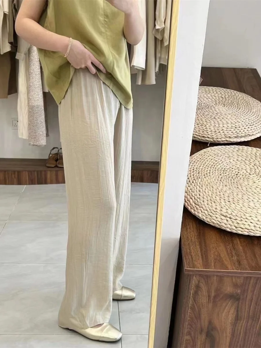 

Свободные широкие брюки с асимметричным дизайном, французский стиль, повседневные брюки с поясом, из ткани дра, женская мода