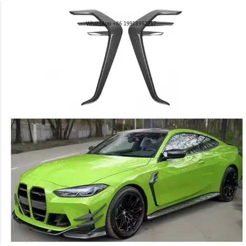 High Quality Dry Carbon Fiber Wind Knife Front Fenders Vents Trims for BMW G80 M3 2021+ AC Style Fender Trims JJ109