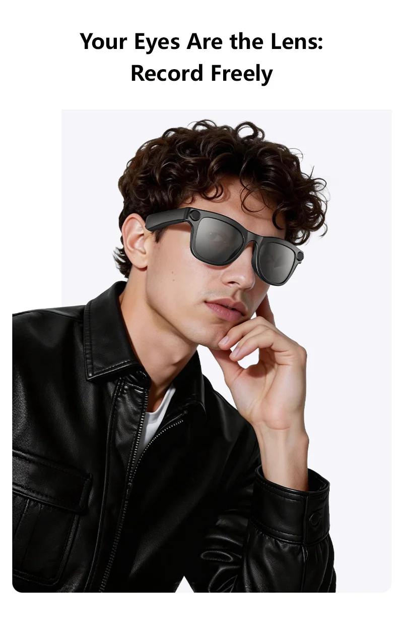 Lenovo Smart-Brille 800W 4K Kamera Musik-Sonnenbrille Kopfhörer Kabelloses Bluetooth-Headset Sprachübersetzungs-Sonnenbrille – Detail 12