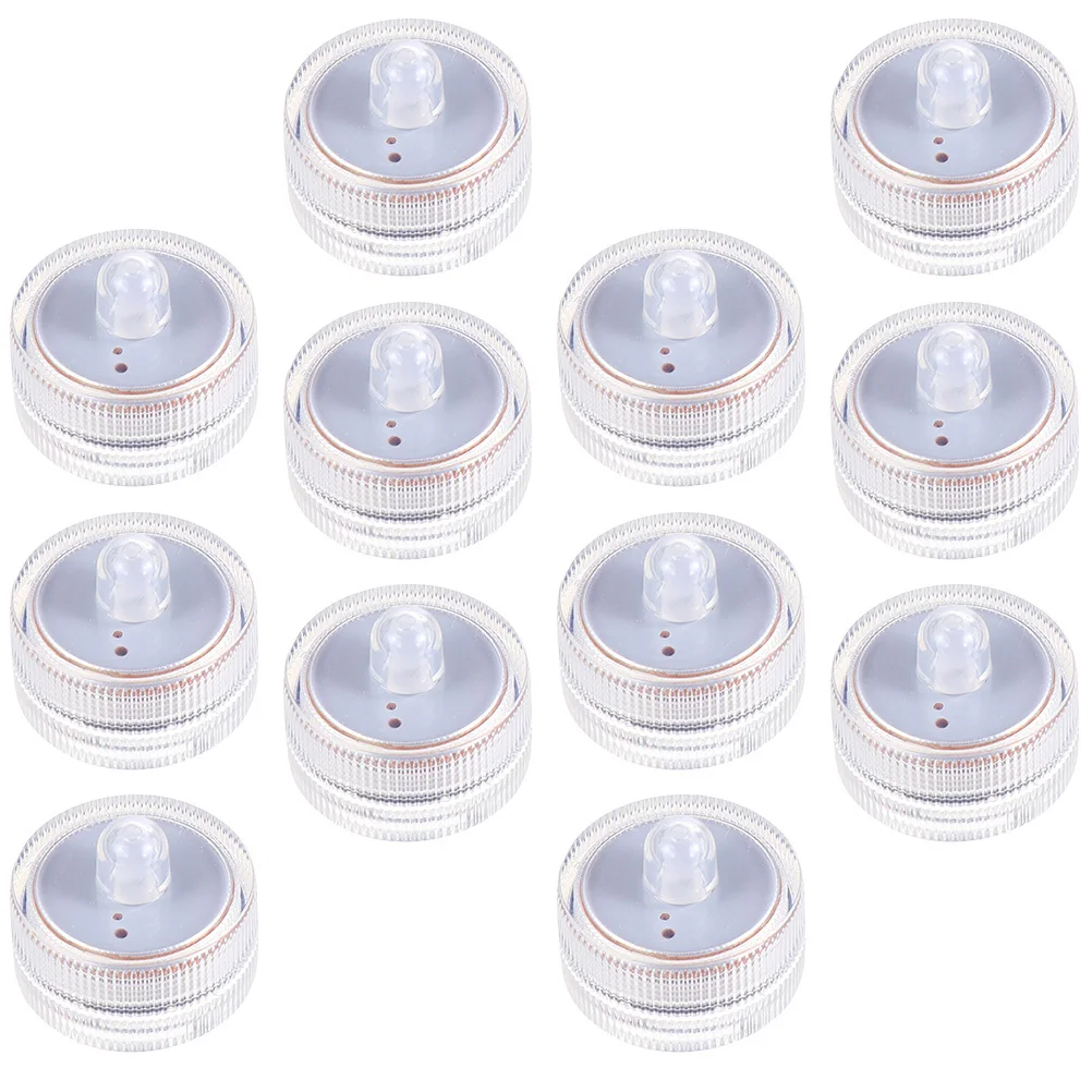 

12Pcs LED Waterproof Lights Submersible Tea Lights Smokeless Fish Tank Lamps Party Wedding Decorative Lamps