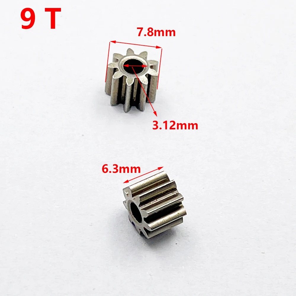 9T /12 Teeth Replaceable Motor Gear for RS550 10.8V / 12V / 14.4V / 16.8V / 18V / 21V DC Motor