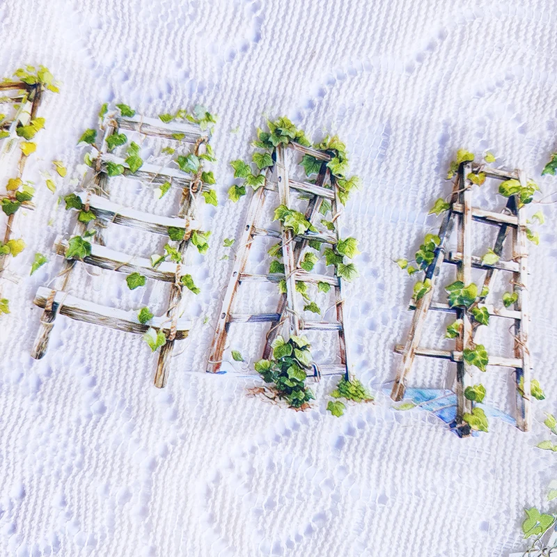 Ladder, vine, hand account, basic landscaping, collage decorative hand account, tape material DIY sticker